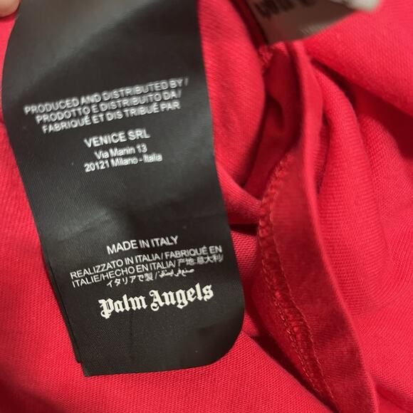 Palm Angels Classic Logo Red White Letter T-shirt Small - Picture 7 of 11